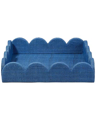JAMIE YOUNG JAMIE YOUNG CO. WONDERLAND SCALLOPED SMALL DECORATIVE RAFFIA TRAY