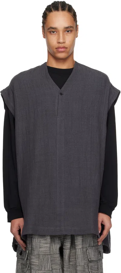 JAN-JAN VAN ESSCHE GRAY O-PROJECT PANAMA MESH CLOTH VEST