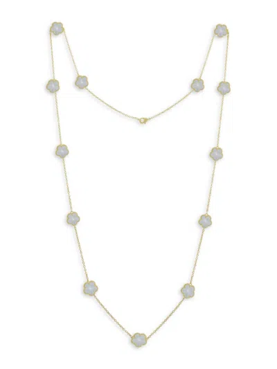 JAN-KOU JANKUO WOMEN'S 14K GOLDPLATED BRASS ENGRAVED FLOWER CHAIN NECKLACE