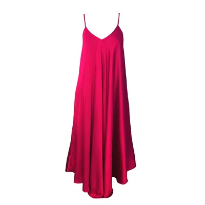 JANARA JONES WOMEN'S PINK FUCHSIA SATIN MARIELLA DRESS
