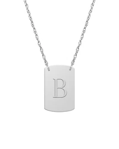 JANE BASCH JANE BASCH 14K BLOCK INITIAL DOG TAG NECKLACE (A-Z)