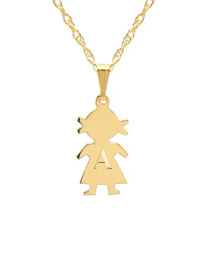 JANE BASCH JANE BASCH 14K PETITE GIRL INITIAL CHARM NECKLACE (A-Z)