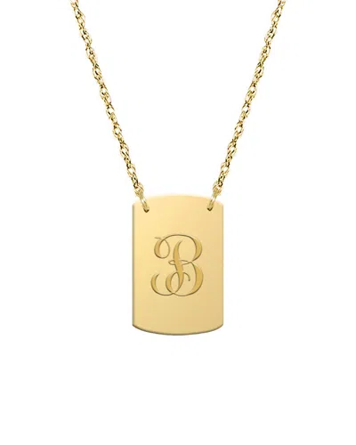 JANE BASCH JANE BASCH 14K SCRIPT INITIAL DOG TAG NECKLACE (A-Z)