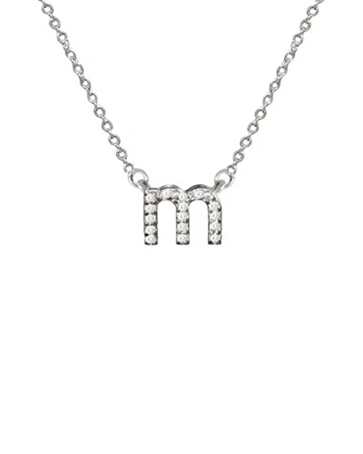 JANE BASCH JANE BASCH 14K WHITE GOLD DIAMOND LOWERCASE INITIAL NECKLACE (A-Z)