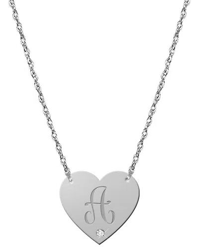JANE BASCH JANE BASCH SILVER DIAMOND A-Z HEART INITIAL NECKLACE (A-Z)