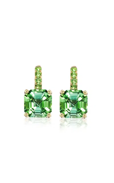JANE TAYLOR ONE OF A KIND 14K YELLOW GOLD COLOR CANDY DROP EARRINGS WITH GREEN TOURMALINE