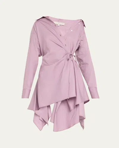 JANE WADE LONG-SLEEVE WRAP SHIRTDRESS