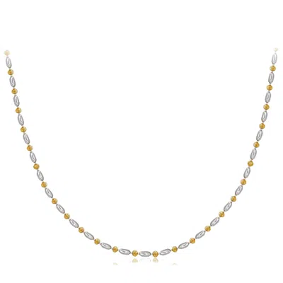 JANUS EDINBURGH WOMEN'S GOLD / SILVER SHA SHA DUAL TONE GOLD VERMEIL AND STERLING SILVER NECKLACE 45CM