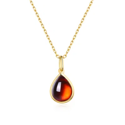 JANUS EDINBURGH WOMEN'S SCARAB GOLD VERMEIL RED GARNET NECKLACE