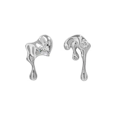 JANUS EDINBURGH WOMEN'S STERLING SILVER MEALT WATER DRIP LIQUID STUDS EARRINGS