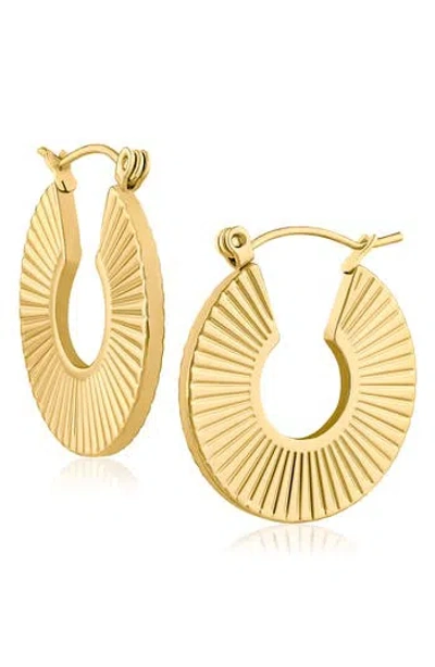 JARDIN JARDIN FLUTED FAN HOOP EARRINGS