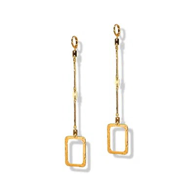 JAREDJAMIN GOLD LATTICE OF GLADYS DROP EARRINGS