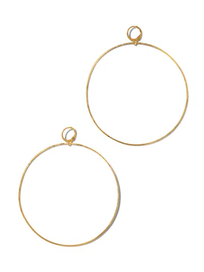 JAREDJAMIN WOMEN'S GOLD HALO TEXTURED HOOP EARRINGS