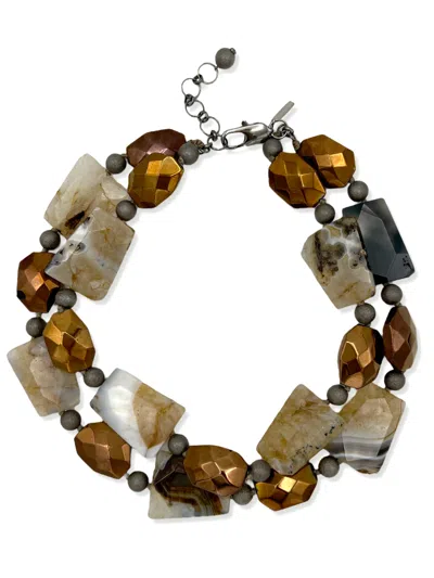 JAREDJAMIN WOMEN'S NEUTRALS / GREY / BROWN ROCKY MOUNTAIN NECKLACE