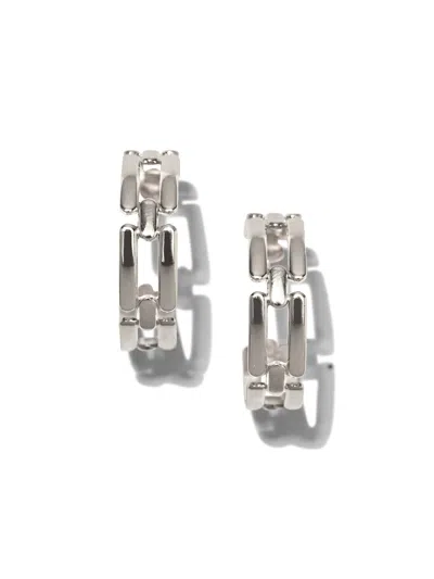 JAREDJAMIN WOMEN'S SILVER BRAVURA CHAIN HOOP POST EARRINGS