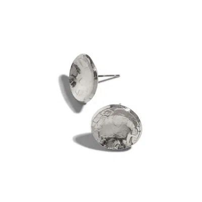 JAREDJAMIN WOMEN'S SILVER BUTTERCUP TEXTURED STUD POST EARRINGS