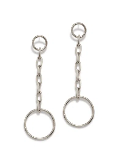JAREDJAMIN WOMEN'S SILVER CHAIN REACTION DROP POST EARRINGS