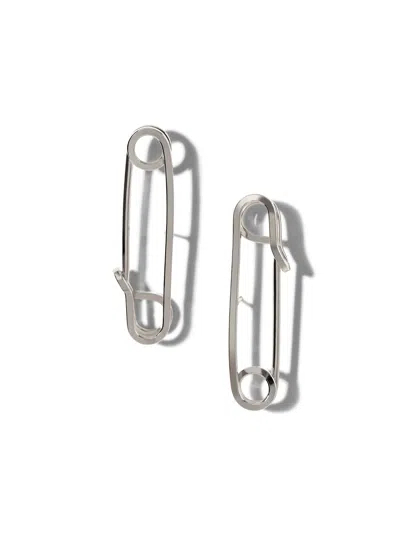 JAREDJAMIN WOMEN'S SILVER SAFETY FIRST POST EARRINGS