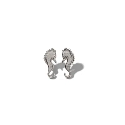 JAREDJAMIN WOMEN'S SILVER SEA SCOOTER POST EARRINGS