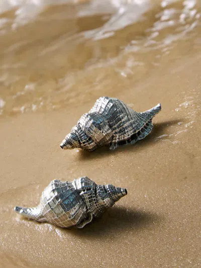 JAROSINSKI & VAUGOIN SHELL STERLING SILVER SALT AND PEPPER SHAKERS (SET OF 2) JAROSINSKI & VAUGOIN ABASK GIFT SET
