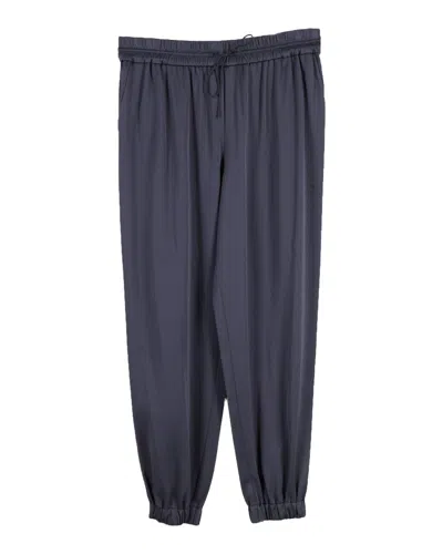 JASON WU DRAWSTRING PANTS IN NAVY BLUE SILK