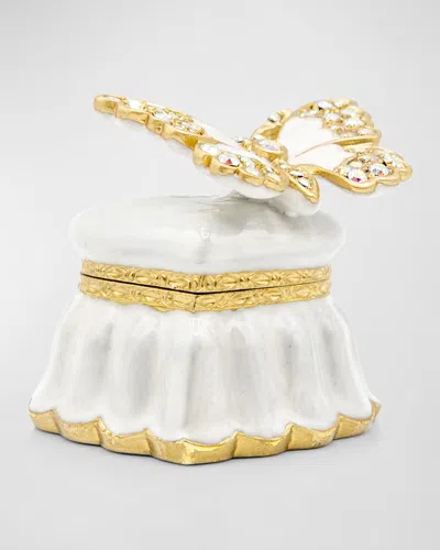 JAY STRONGWATER HEART AND BUTTERFLY 14K GOLD-PLATED CRYSTAL BOX