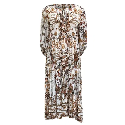 JAYSHREE DALAL WOMEN'S NEUTRALS / BROWN / RED CADIZ MAXI DRESS CORAL OVERSIZED