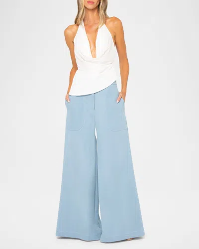JBQ OSLO CHAMBRAY WIDE-LEG PANTS