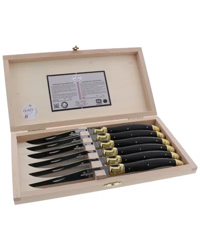JEAN DUBOST JEAN DUBOST SET OF 6 STEAK KNIVES IN CLASP BOX