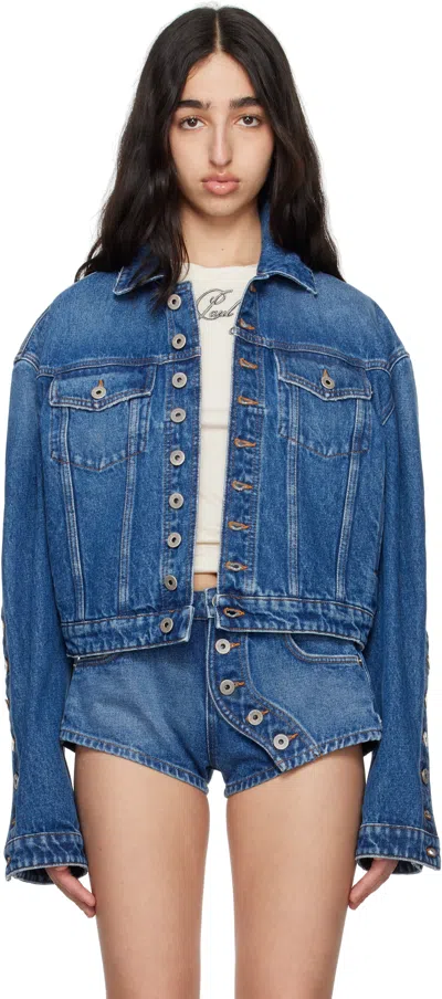 JEAN PAUL GAULTIER BLUE 'THE BUTTONED' DENIM JACKET