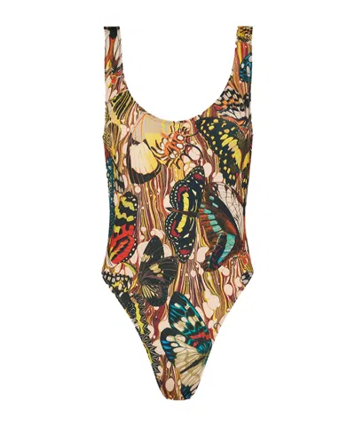 JEAN PAUL GAULTIER BUTTERFLY-PRINT SWIMSUIT