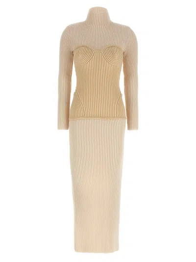 JEAN PAUL GAULTIER CORSET DRESS DRESSES BEIGE