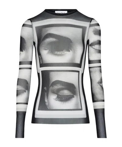 JEAN PAUL GAULTIER EYES AND LIPS MESH T-SHIRT