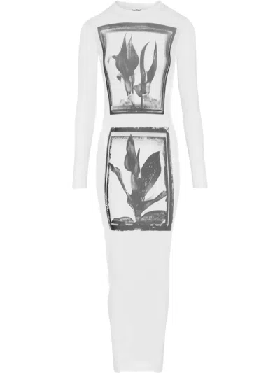 JEAN PAUL GAULTIER FLOWERS CADRES MAXI DRESS