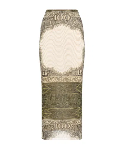JEAN PAUL GAULTIER GRAPHIC-PRINT MIDI SKIRT