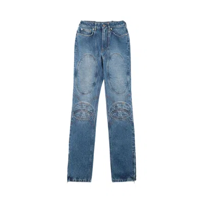 JEAN PAUL GAULTIER JEAN PAUL GAULTIER LACE-UP DENIM JEANS 'VINTAGE BLUE'