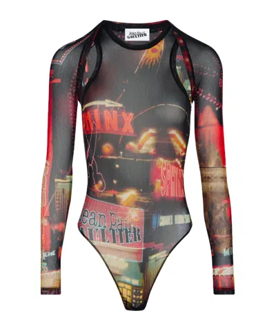 JEAN PAUL GAULTIER PIGALLE-PRINT MESH TOP