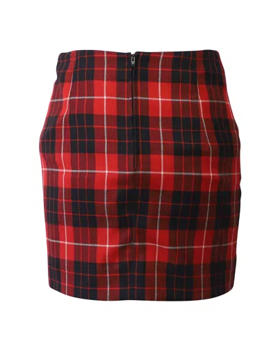 JEAN PAUL GAULTIER PLAID SKIRT IN RED WOOL