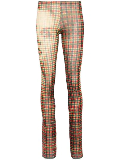 JEAN PAUL GAULTIER TARTAN FACE-MOTIF LEGGINGS