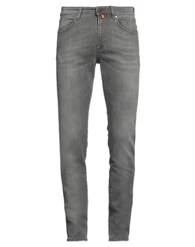 JECKERSON JECKERSON MAN JEANS GREY SIZE 32 COTTON, ELASTANE