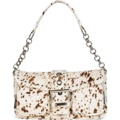 JEFFREY CAMPBELL JEFFREY CAMPBELL NIGHT OUT GENUIN CALF HAIR SHOULDER BAG