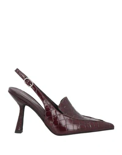 JEFFREY CAMPBELL JEFFREY CAMPBELL WOMAN PUMPS BURGUNDY SIZE 7 LEATHER
