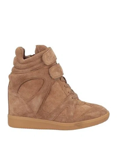 JEFFREY CAMPBELL JEFFREY CAMPBELL WOMAN SNEAKERS CAMEL SIZE 7 LEATHER