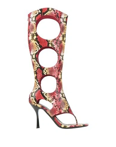 JEFFREY CAMPBELL JEFFREY CAMPBELL WOMAN THONG SANDAL RED SIZE 8 TEXTILE FIBERS