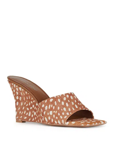 JEFFREY CAMPBELL WOMEN'S CAPITAL-F CALF HAIR WEDGE SANDALS