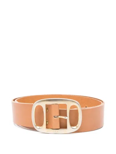 JEJIA OVAL-BUCKLE LEATHER BELT