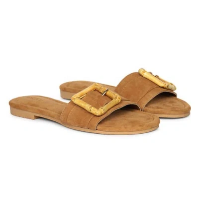 JELAVU JELAVU AMSTERDAM SUEDE LEATHER BAND SLIDE SANDALS