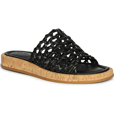 JELAVU JELAVU CLOUD WOVEN LEATHER CORK SLIDE SANDAL