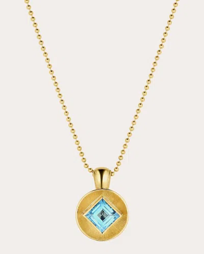 JENNIFER DEMORO WOMEN'S JUMBO STARDUST 18K GOLD BLUE TOPAZ PENDANT NECKLACE