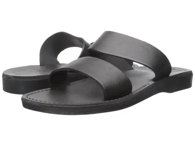 JERUSALEM SANDALS AVIV RUBBER SLIDE IN BLACK